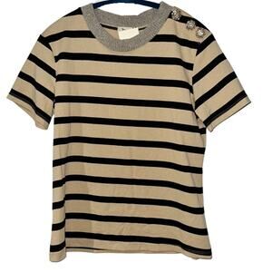 DIXIE Light Brown Black StripedTop Small